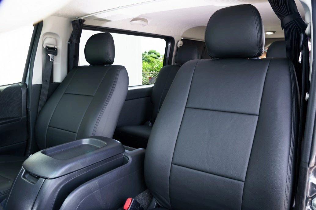 ブラックレザーシートカバー 【フロントのみ】【セカンドシートのみ