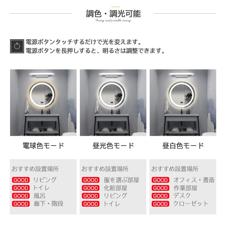 ミルオ君の鏡工房 ledミラー 丸鏡 60cm 壁掛け 化粧鏡 ライト ミルオ君の鏡工房 ledミラー 丸鏡 60cm 壁掛け 化粧鏡 ライト