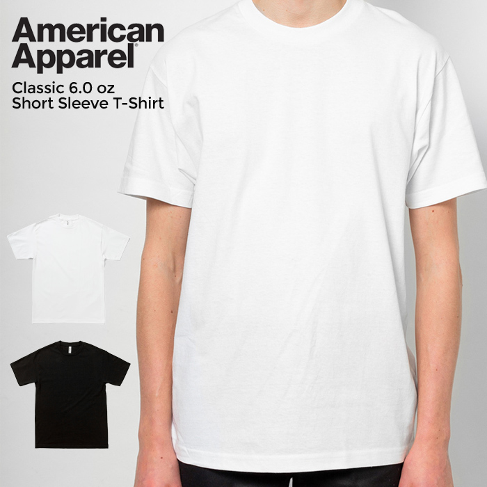 American Apparel アメリカン アパレル Tシャツ 6.0oz Short-Sleeve T-Shirt 6.0オンス 半袖  無地Tシャツ S-2XL AA1301 アメアパ ネコポス便対応可