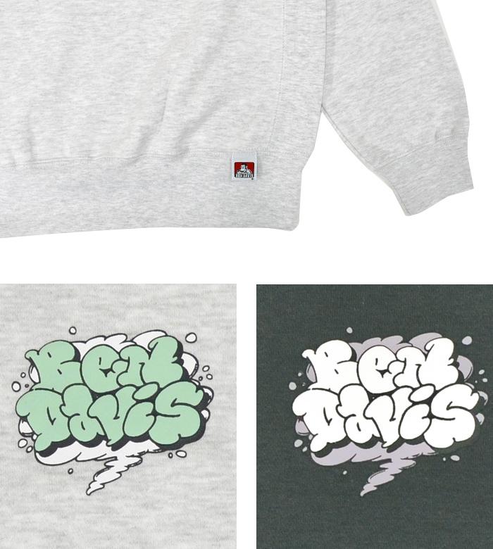 BEN DAVIS（ベンデイビス） スウェット SMOKE LOGO CREW SWEAT