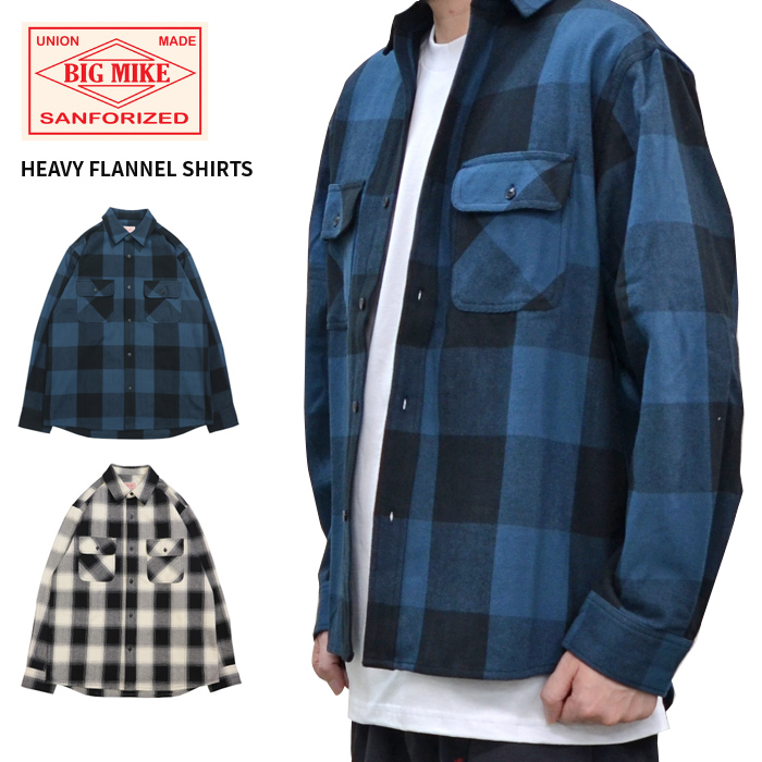 BIG MIKE ビッグマイク ネルシャツ HEAVY FLANNEL SHIRTS ヘビー フランネルシャツ チェックシャツ M-XL  102335103 102335105 : bigmike-026 : buddy-stl - 通販 - Yahoo!ショッピング