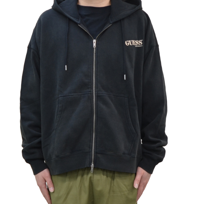 GUESS ゲス ジップパーカー Originals Logo Zip-Up Hooded Sweatshirt