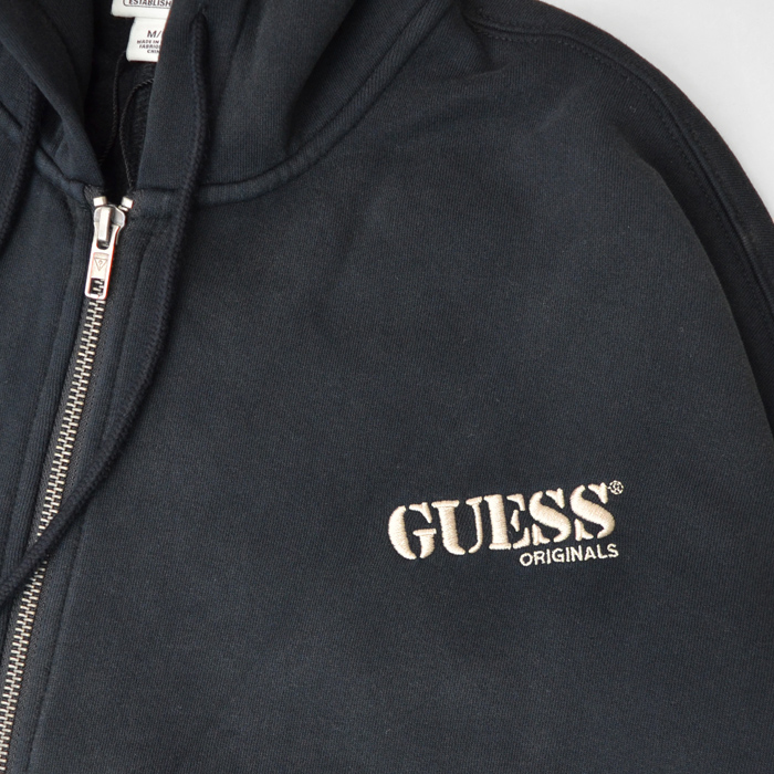 GUESS ゲス ジップパーカー Originals Logo Zip-Up Hooded Sweatshirt