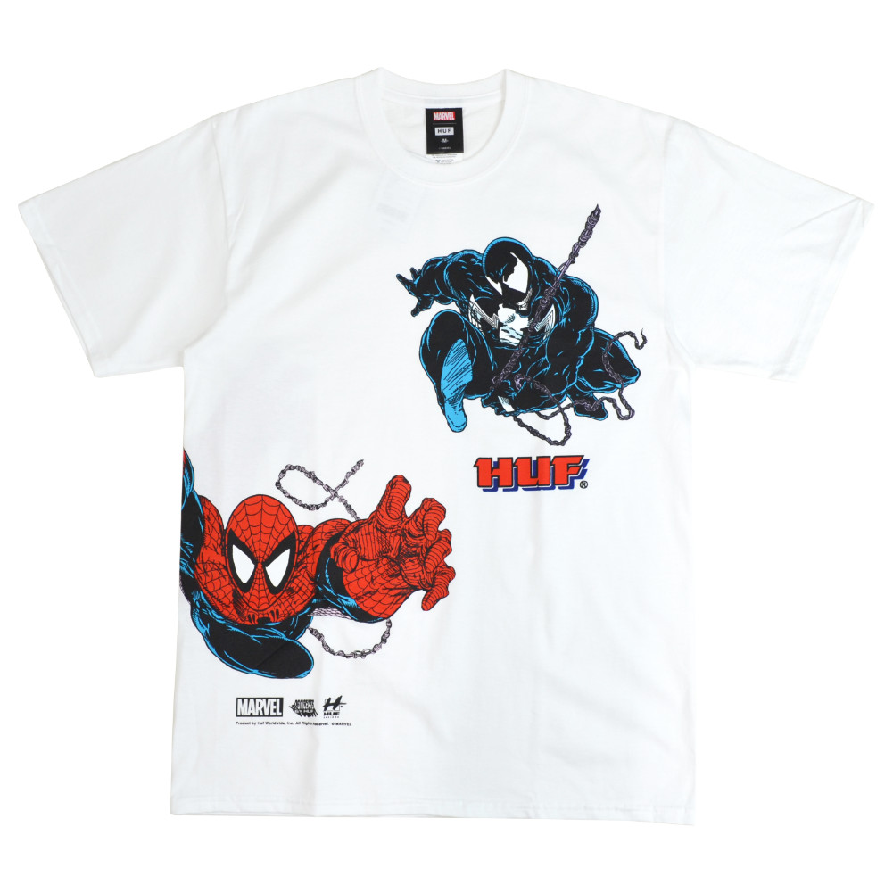 HUF × SPIDER-MAN ハフ × スパイダーマン Tシャツ FACE OFF S/S TEE 半袖 カットソー トップス TS02061  単品購入の場合はネコポス便発送