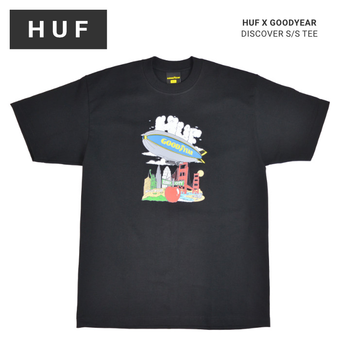 HUF × GOODYEAR ハフ × グッドイヤー Tシャツ DISCOVER S/S TEE 半袖 