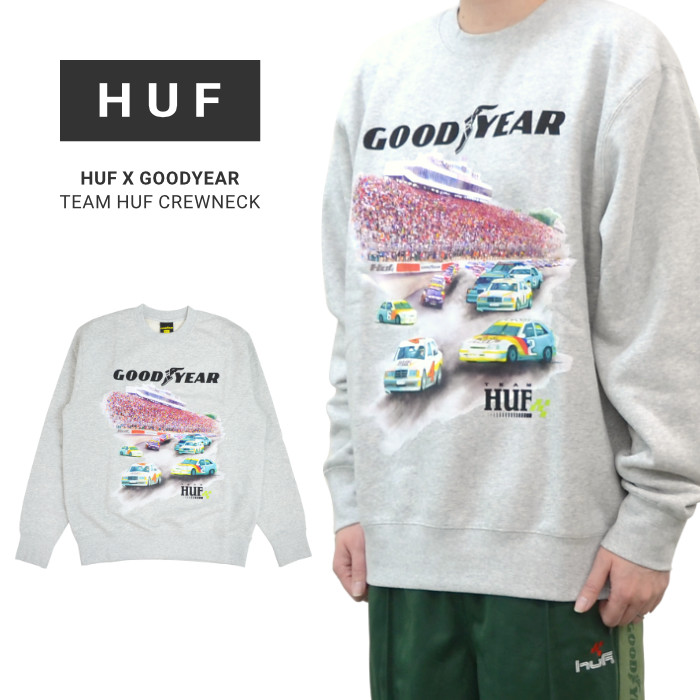 HUF × GOODYEAR ハフ × グッドイヤー スウェット TEAM HUF CREWNECK