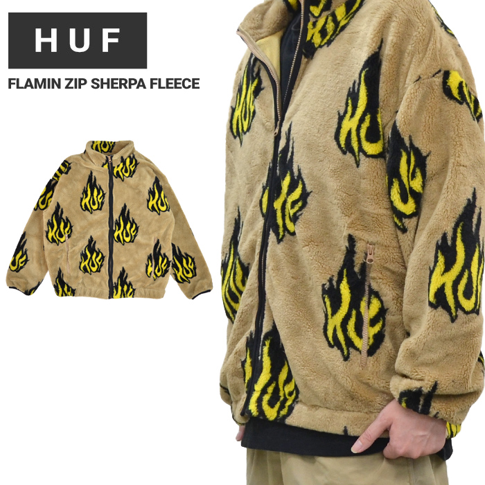 HUF ハフ ジャケット FLAMIN ZIP SHERPA FLEECE JACKET シェルパ 