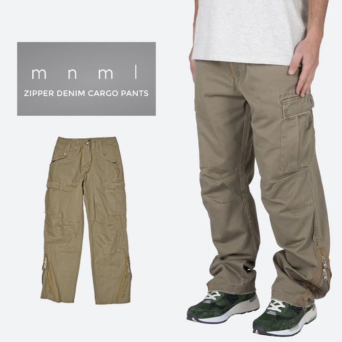 mnml ミニマル カーゴパンツ ZIPPER DENIM CARGO PANTS ミリタリー 