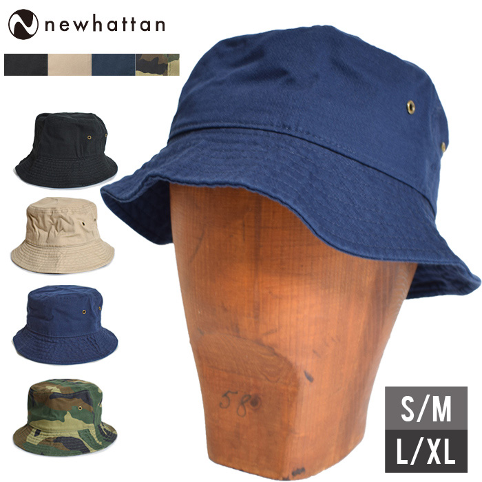 美品 newhattan コットンバケットハット定価¥4950 newhattan（ニューハッタン） バケットハット NEWHATTAN Bucket Hat