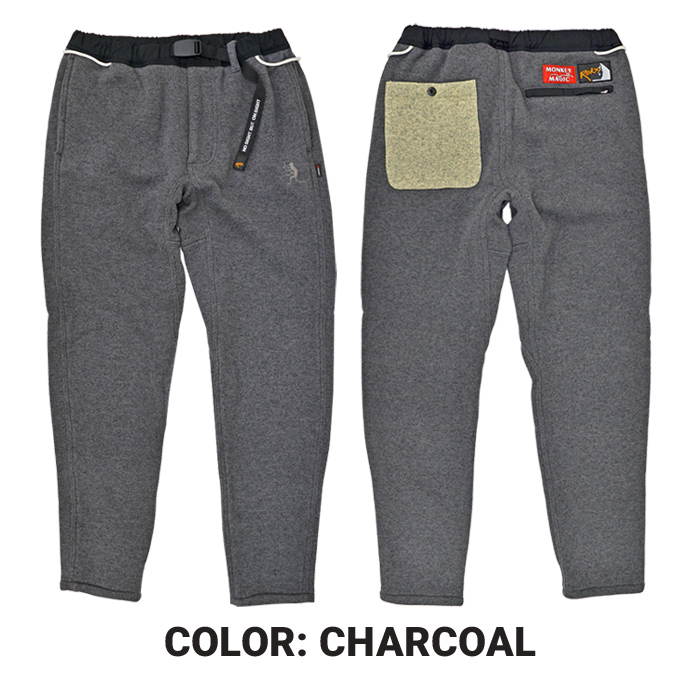 ROKX × MONKEY MAGIC フリース パンツ M メンズ グレー/ブラック ロックス モンキーマジック コラボ ROKX（ロックス）×モンキーマジックのコラボ商品！保温性と速