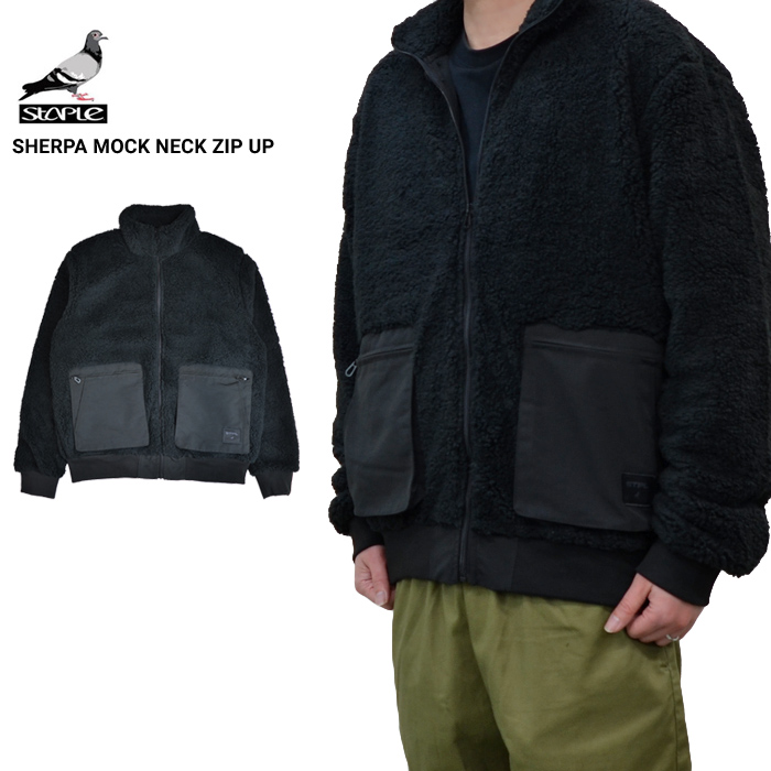 STAPLE ステイプル ジャケット SHERPA MOCK NECK ZIP UP JACKET フリースジャケット ボア ジップジャケット 2211O7141 :staple 066:buddy stl