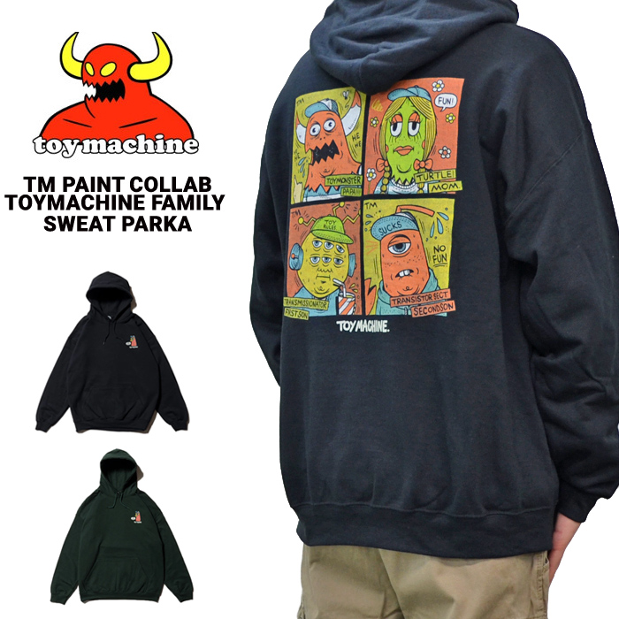 TOY MACHINE トイマシーン パーカー TM PAINT COLLAB TOYMACHINE FAMILY SWEAT PARKA プルオーバー パーカー スウェット フリース : toymachine-008 : buddy-stl - 通販 - Yahoo!ショッピング