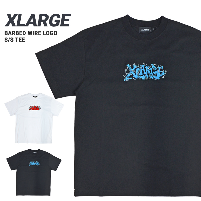 XLARGE エクストララージ Tシャツ BARBED WIRE LOGO S/S TEE 半袖 カットソー トップス 101232011033  単品購入の場合はネコポス便発送