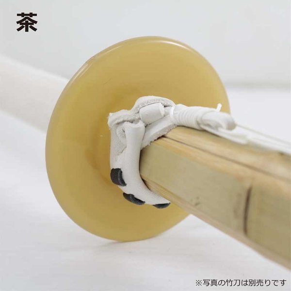 剣道 鍔 竹刀用 半透明ツバ 茶 白 紫 3色 S M L 武道園｜budouenshop｜06