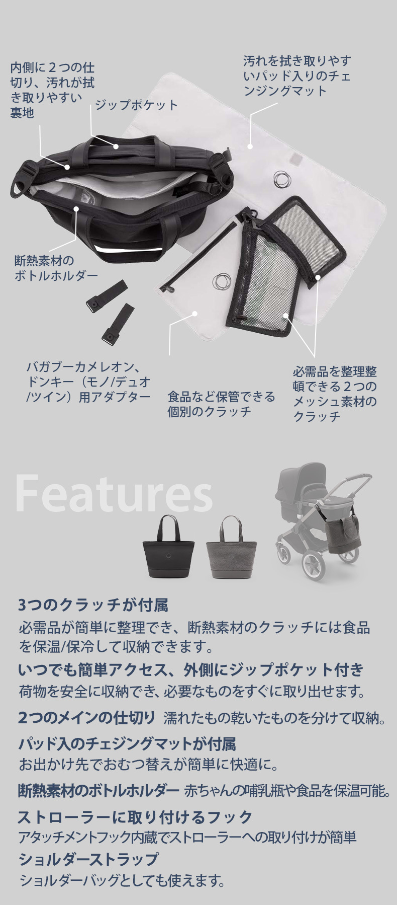 【kunkuuun】バガブー チェンジングバッグ bugaboo 公式 バガブー チェンジング バッグ ベビーカー