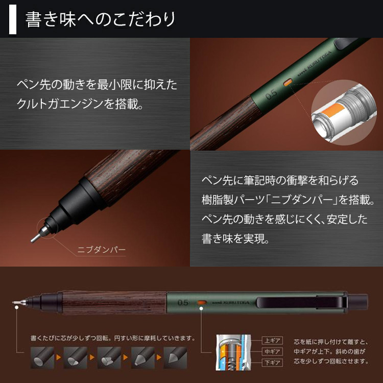 クルトガ 名入れ クルトガウッド シャープペン 0.5mm 三菱鉛筆 uni