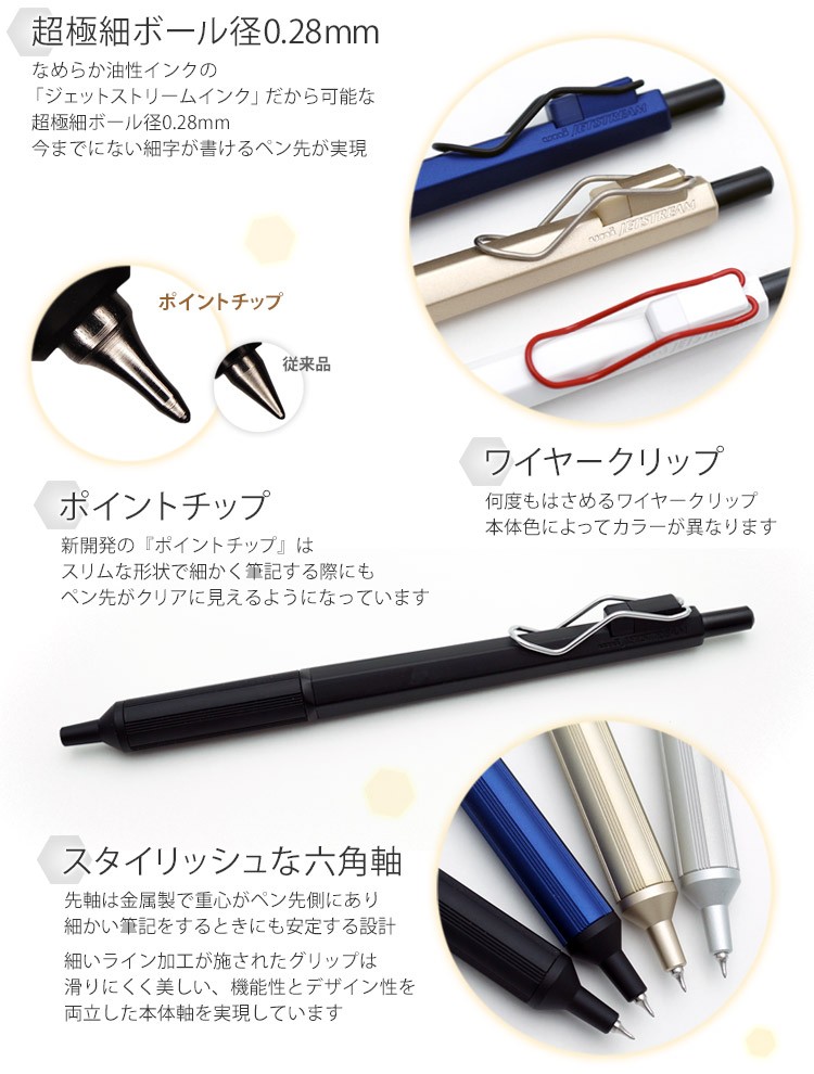 超極細 ボール径0.28mm ジェットストリームエッジ