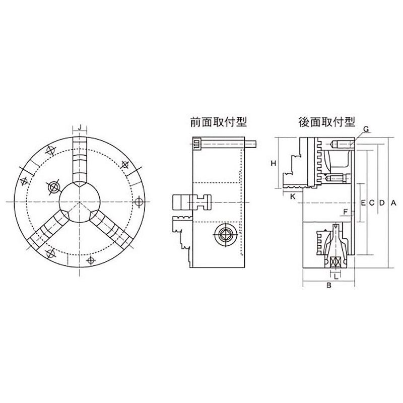 直送品】 ファーステック 3爪生硬兼用スクロールチャック FT-SK06F