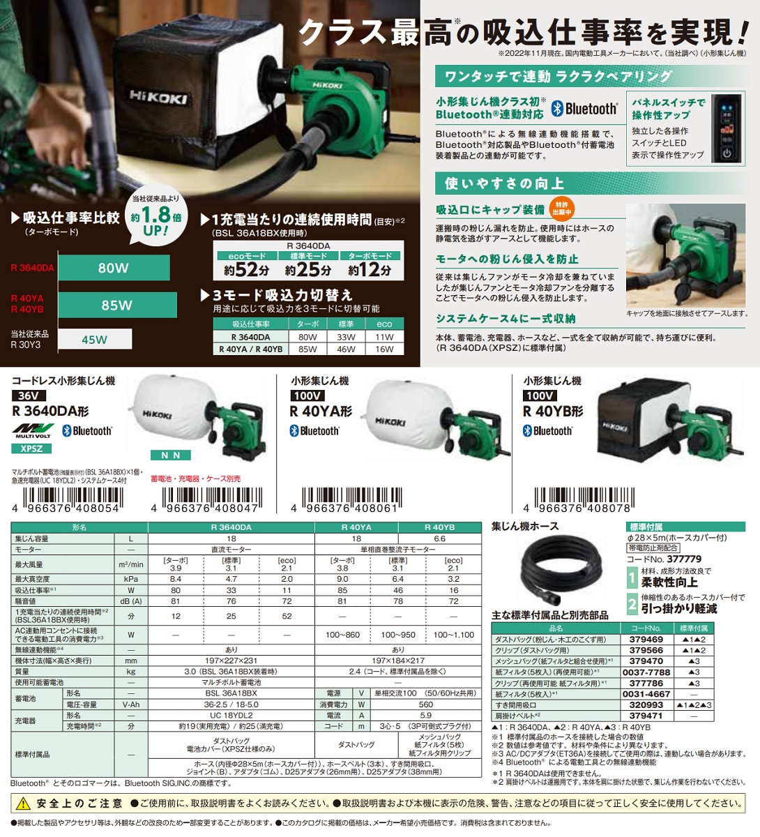 HiKOKI 36V コードレス小形集じん機 R3640DA (NN) (57803694) (蓄電池・充電器・ケース別売)｜buhinyasan｜02