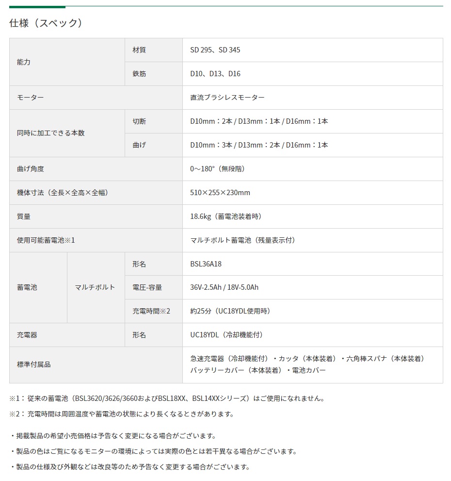 HiKOKI 36V コードレス鉄筋カットベンダ VB3616DA (NN) (57801454)｜buhinyasan｜02