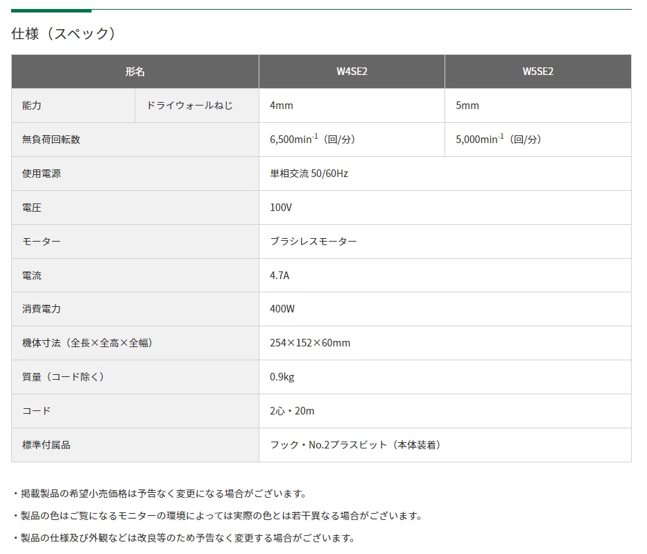 HiKOKI ボード用ドライバ W4SE2 (L) アグレッシブグリーン (57001124)｜buhinyasan｜02
