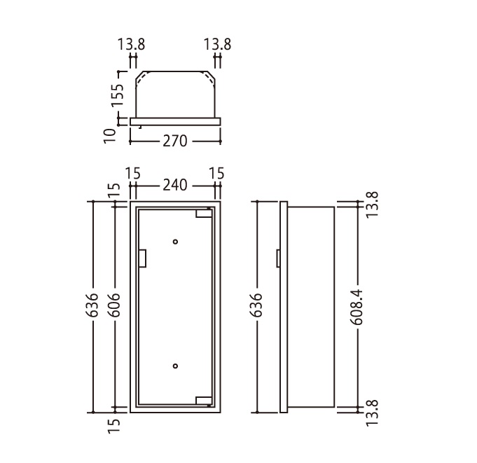 【直送品】 満点商会 消火器ボックス MHED-FO 全埋込型扉付の画像