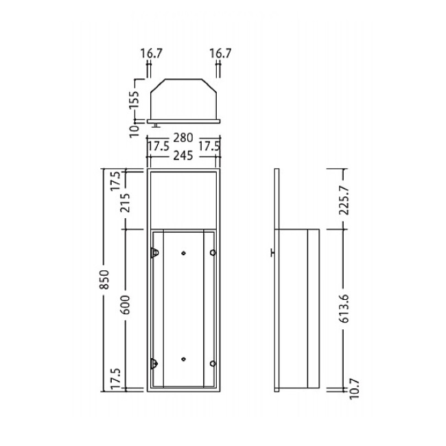【直送品】 満点商会 消火器ボックス MHVD-STL 全埋込型扉付の画像