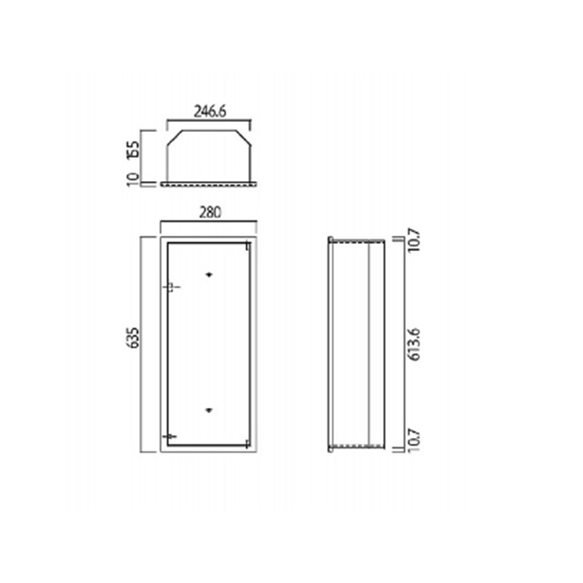 【直送品】 満点商会 消火器ボックス MHVD-STO-P1N 全埋込型扉付の画像