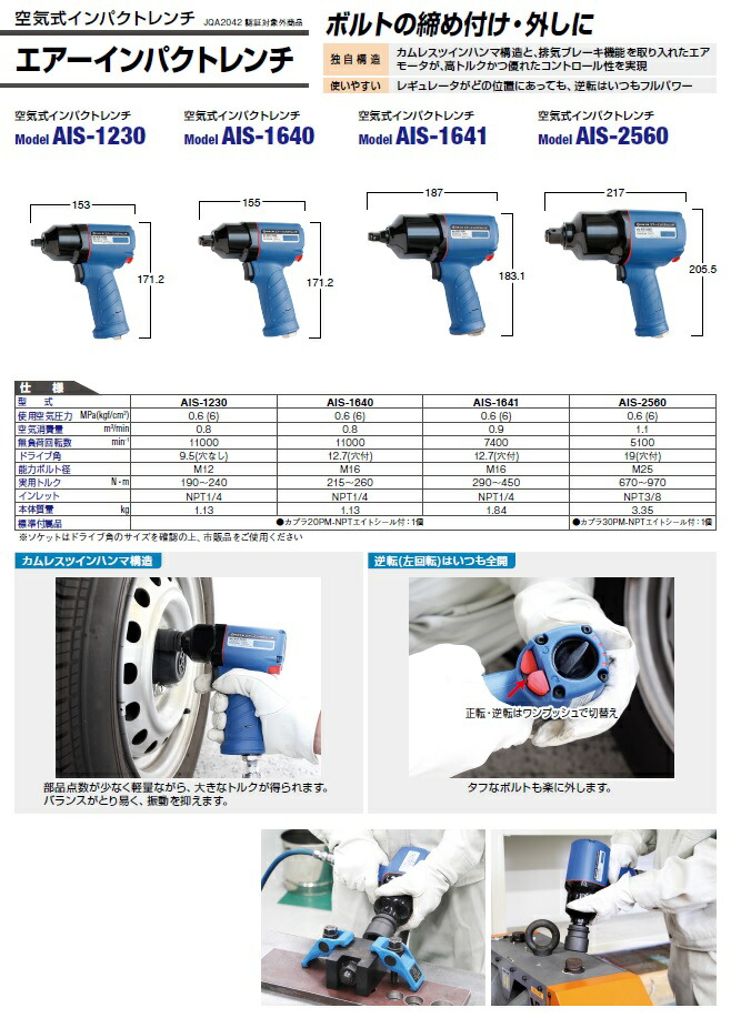 日東工器 エアインパクトレンチ AIS-2560 (89347) : nitkk-89347