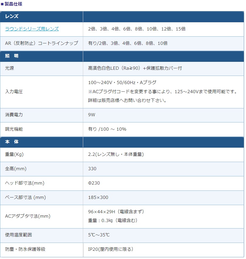 オーツカ光学 (OOTSUKA) LED照明拡大境・調光付 ENVL-B ラウンド4倍 (ENVL-B-4) (テーブルスタンド式)_1