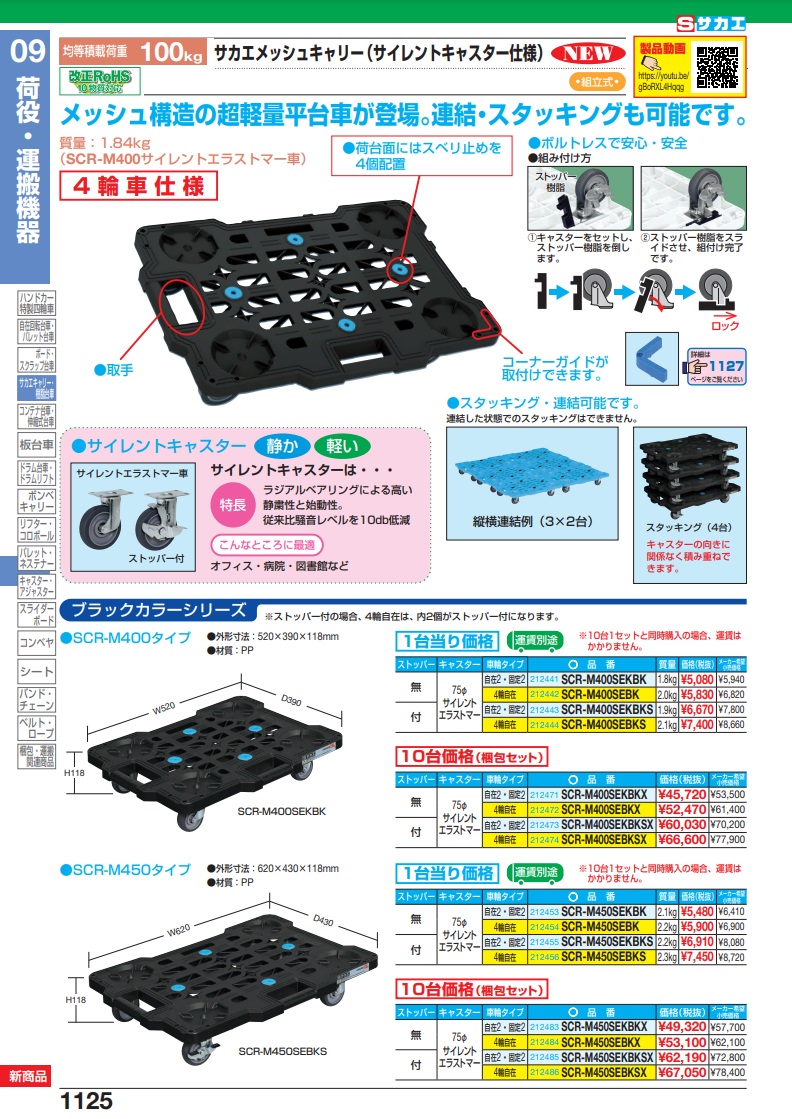 直送品】 サカエ サカエメッシュキャリー（サイレントエラストマー車