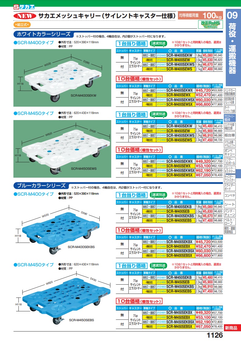 直送品】 サカエ サカエメッシュキャリー（サイレントエラストマー車