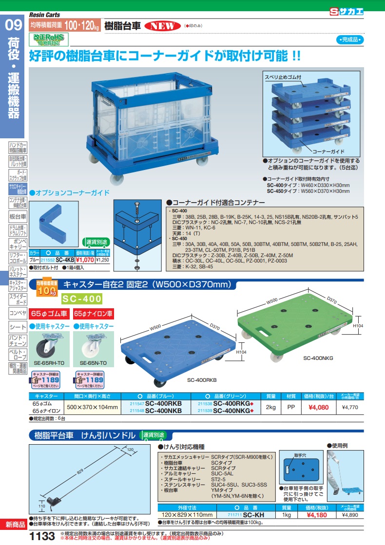 直送品】 サカエ けん引ハンドル SC-KH (711711) : sakae-711711