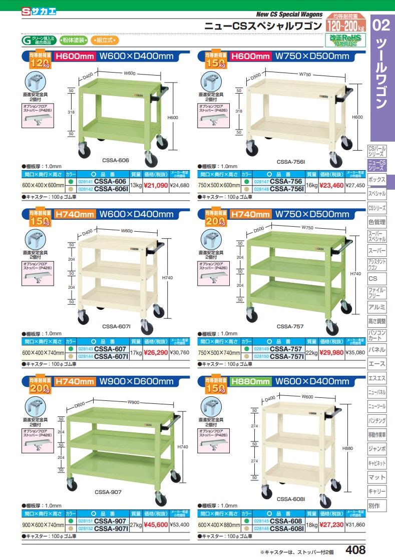 直送品】 サカエ ニューＣＳスペシャルワゴン CSSA-757 (028149