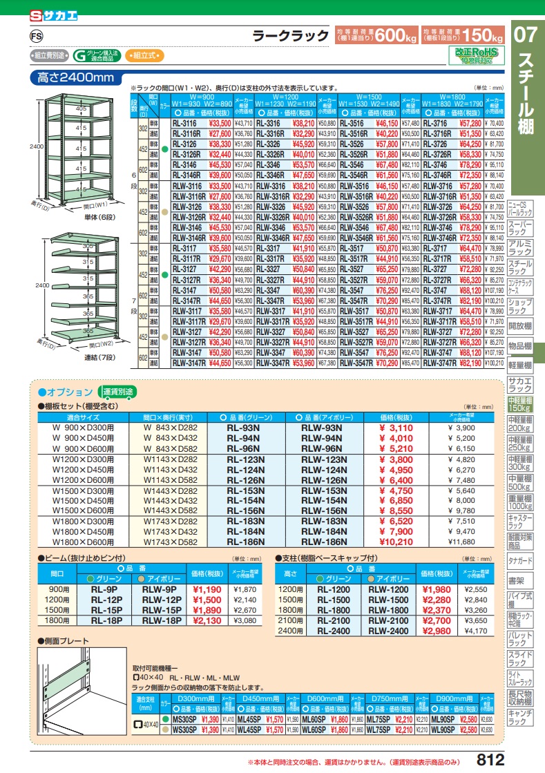 運賃見積り 直送品 サカエ SAKAE ラークラック RL-3147-