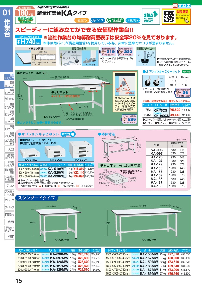 【直送品】 サカエ 軽量作業台KAタイプ KA-126MW (042416) 【大型】_1