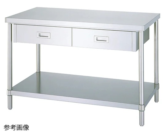 【直送品】 アズワン ステンレス作業台(ベタ棚) 1200×600×800mm WDB-12060 (1-6559-28) 《実験設備・保管》 【大型】