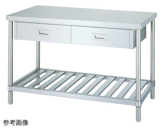 【直送品】 アズワン ステンレス作業台(スノコ棚) 1200×600×800mm WDS-12060 (1-6562-28) 《実験設備・保管》 【大型】