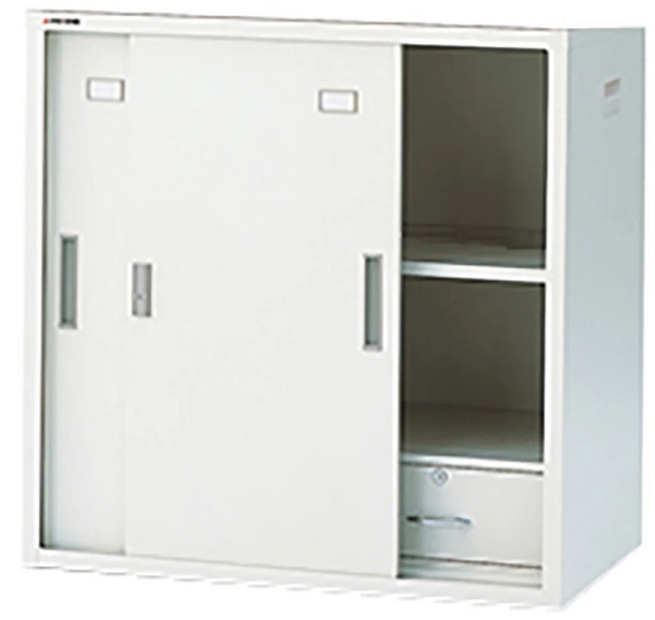 【直送品】 アズワン 耐薬引違保管庫(引出し付)スチール戸(奥深) N-515DH・OW (1-8318-22) 《実験設備・保管》 【大型】