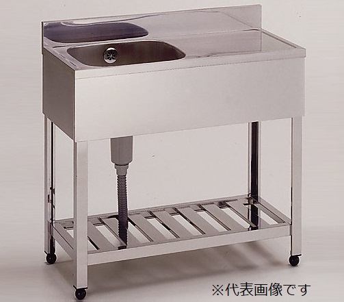 【直送品】 アズワン 流し台(1槽水切りシンク・左水槽) KPM1-750L (2-9895-01) 《実験設備・保管》 【大型】