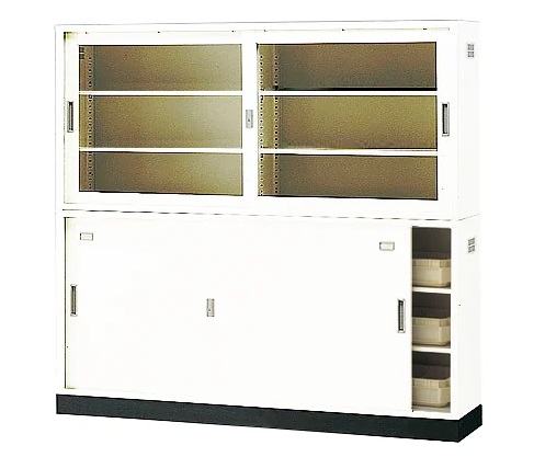 【直送品】 アズワン 耐薬引違保管庫 1760×400×1850mm(×4室) N-180・OWセット 3-065-22 《実験設備・保管》 【大型】