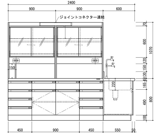 【直送品】 アズワン 中央実験台 SAOK 2412W (3 3871 02) 《実験設備・保管》 【特大・送料別】 :azuw 3 3871 02:部品屋さん