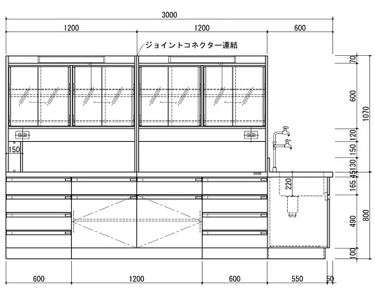 【直送品】 アズワン 中央実験台 SAOK 3012W (3 3871 03) 《実験設備・保管》 【特大・送料別】 :azuw 3 3871 03:部品屋さん