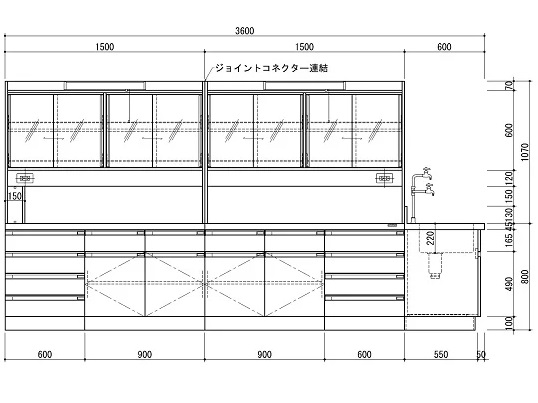 【直送品】 アズワン 中央実験台 SAOK 3612W (3 3871 04) 《実験設備・保管》 【特大・送料別】 :azuw 3 3871 04:部品屋さん