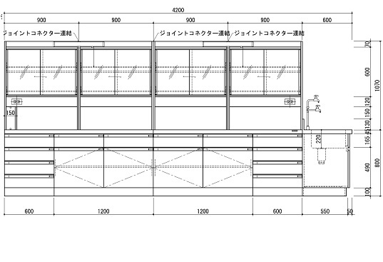 【直送品】 アズワン 中央実験台 SAOK 4212W (3 3871 05) 《実験設備・保管》 【特大・送料別】 :azuw 3 3871 05:部品屋さん