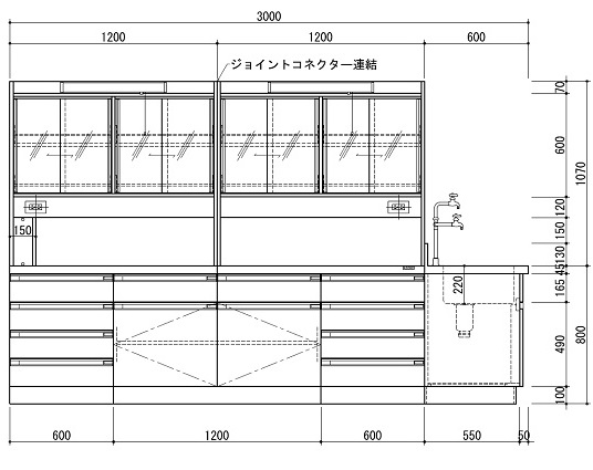 【直送品】 アズワン 中央実験台 SAOK 3015W (3 3872 03) 《実験設備・保管》 【特大・送料別】 :azuw 3 3872 03:部品屋さん