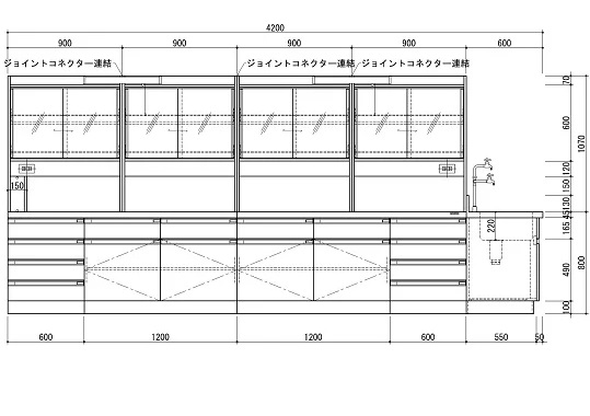 【直送品】 アズワン 中央実験台 SAOK 4215W (3 3872 05) 《実験設備・保管》 【特大・送料別】 :azuw 3 3872 05:部品屋さん