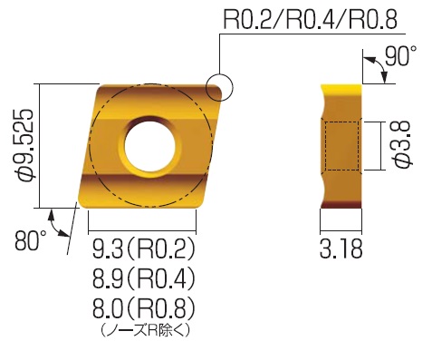 富士元工業 チップ (12個入り) C32GUR-0.8R NK3030