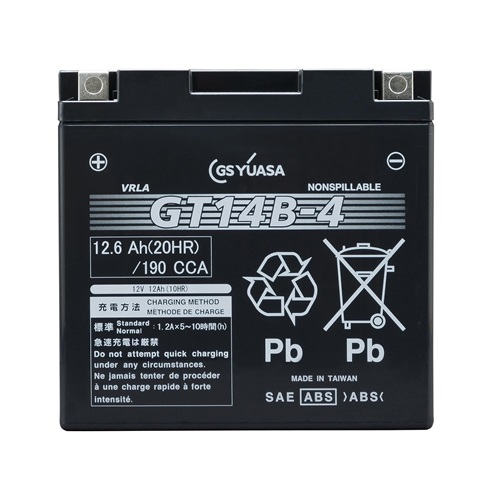 GS YUASA GT14B-4 VRLAバッテリー 直送品】 GSユアサ バッテリー バイク用 VRLA 制御弁式 液入・充電済み