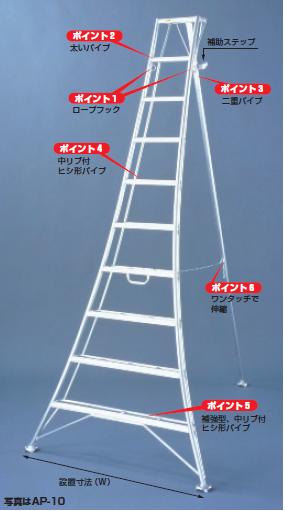 アルミ製 三脚脚立 AP-12 伸縮材 質現地引取り推奨 直送品】 ハラックス アルステップ アルミ製 三脚脚立 AP-12 伸縮式